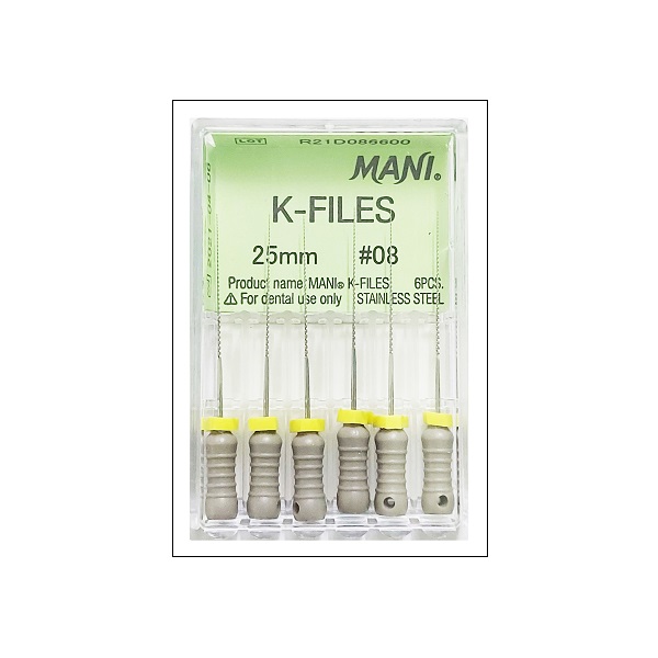 Mani K Files 25mm #8 Dental